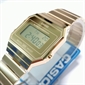 Casio GENERAL LINE 復古優雅金色不鏽鋼數位手錶 A700WEVG-9A