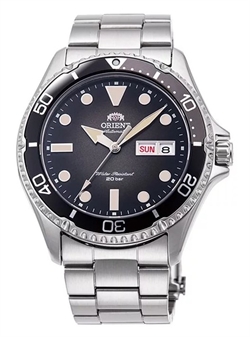 Orient Mako 4 Water Resistant Series 200m Diver Dark Gray Dial Stainless Steel Men's Mechanical Watch RA-AA0810N19B