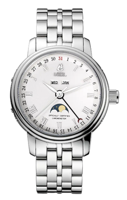 Borel依波路爵士系列銀白色錶盤月相功能男士自動機械手錶 GS7150-2232#