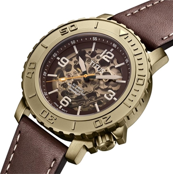 The Cape 3 Hands Mechanical Leather Watch 