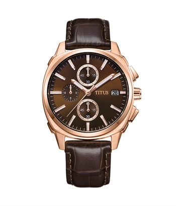 Solvil et Titus Modernist Chronograph Quartz Leather Watch (W06-03308-007)