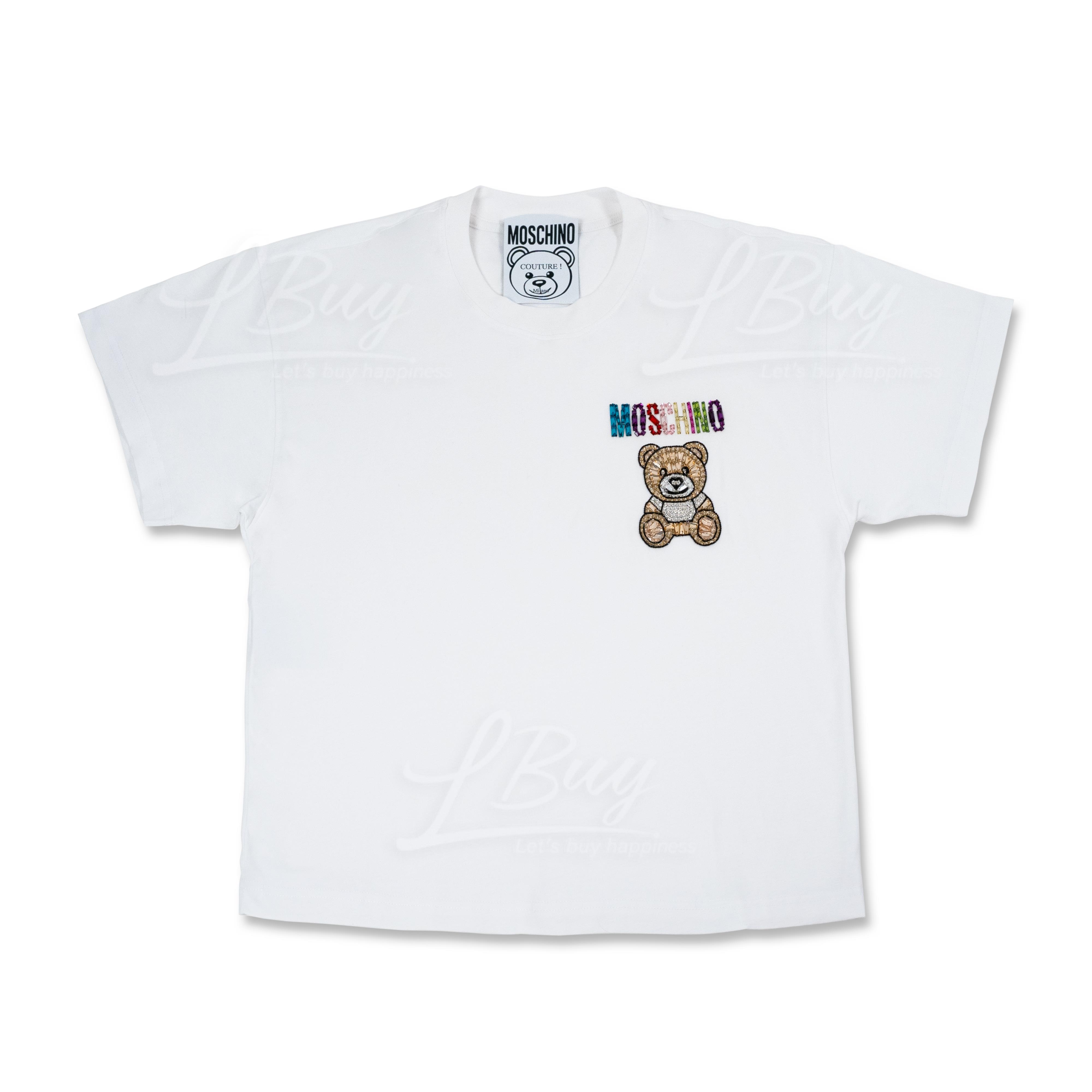 Teddy Embroidery Jersey T-Shirt White