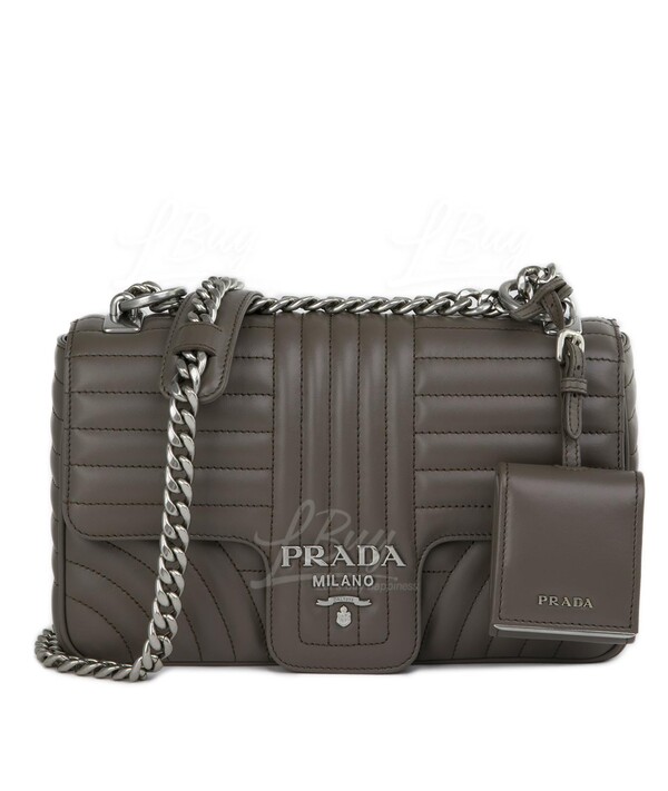 Medium leather discount prada diagramme bag