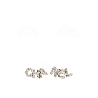Chanel Gold Crystal Logo Earrings AB4766