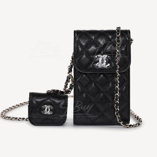 Chanel Phone and AirPods case with chain