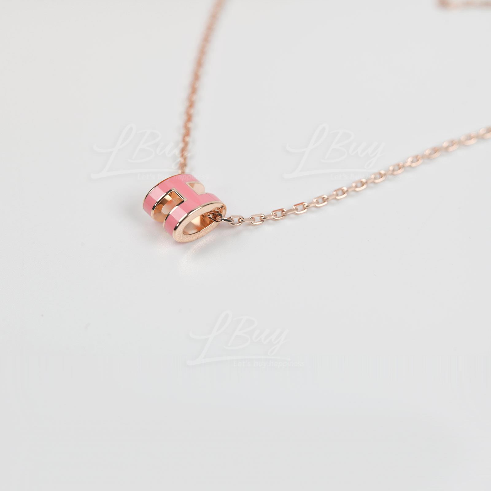 Hermès : Hermes Mini Pop H Necklace 項鍊 粉紅配玫瑰金色-商品詳情 | LBuy