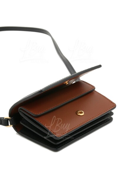 BURBERRY-Icon Stripe E-Canvas Card Case With Detachable strap