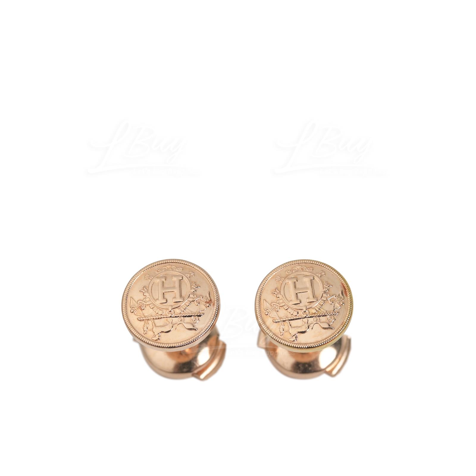 Hermes Ex-Libris Earrings Rosegold 750, 1000