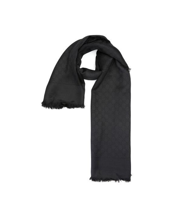 Gucci silk wool on sale gg jacquard shawl