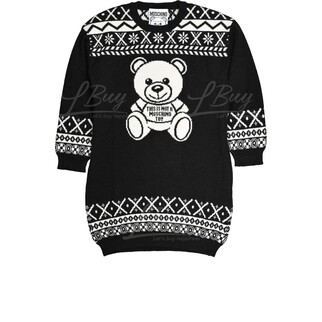 Moschino Couture Black Teddy Bear Sweater Dress