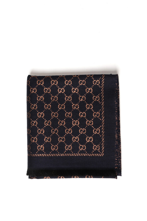 Metallic gg hot sale wool scarf