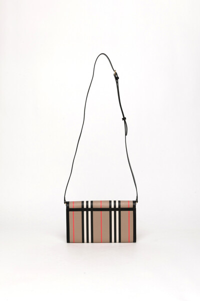 BURBERRY-ICON STRIPE E-CANVAS WALLET WITH DETACHABLE STRAP Wallet