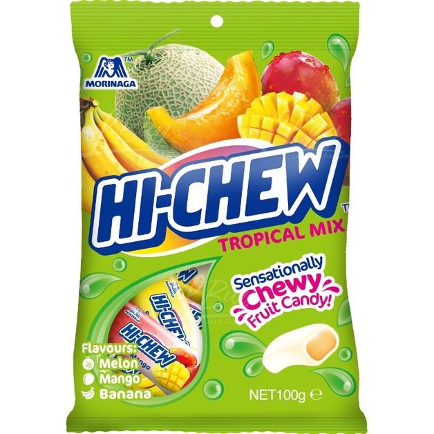森永Hi-Chew熱帶水果3味軟糖包裝(菠蘿/芒果/橙)100g