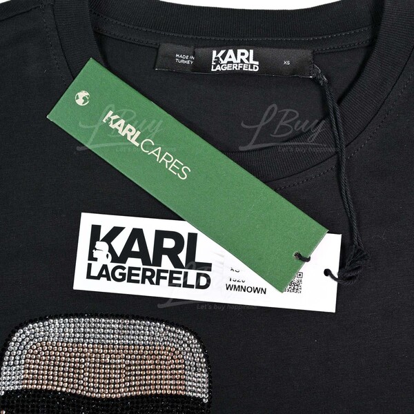 KARL LAGERFELD-Karl Lagerfeld Ikonik Rhinestone Short Sleeve T