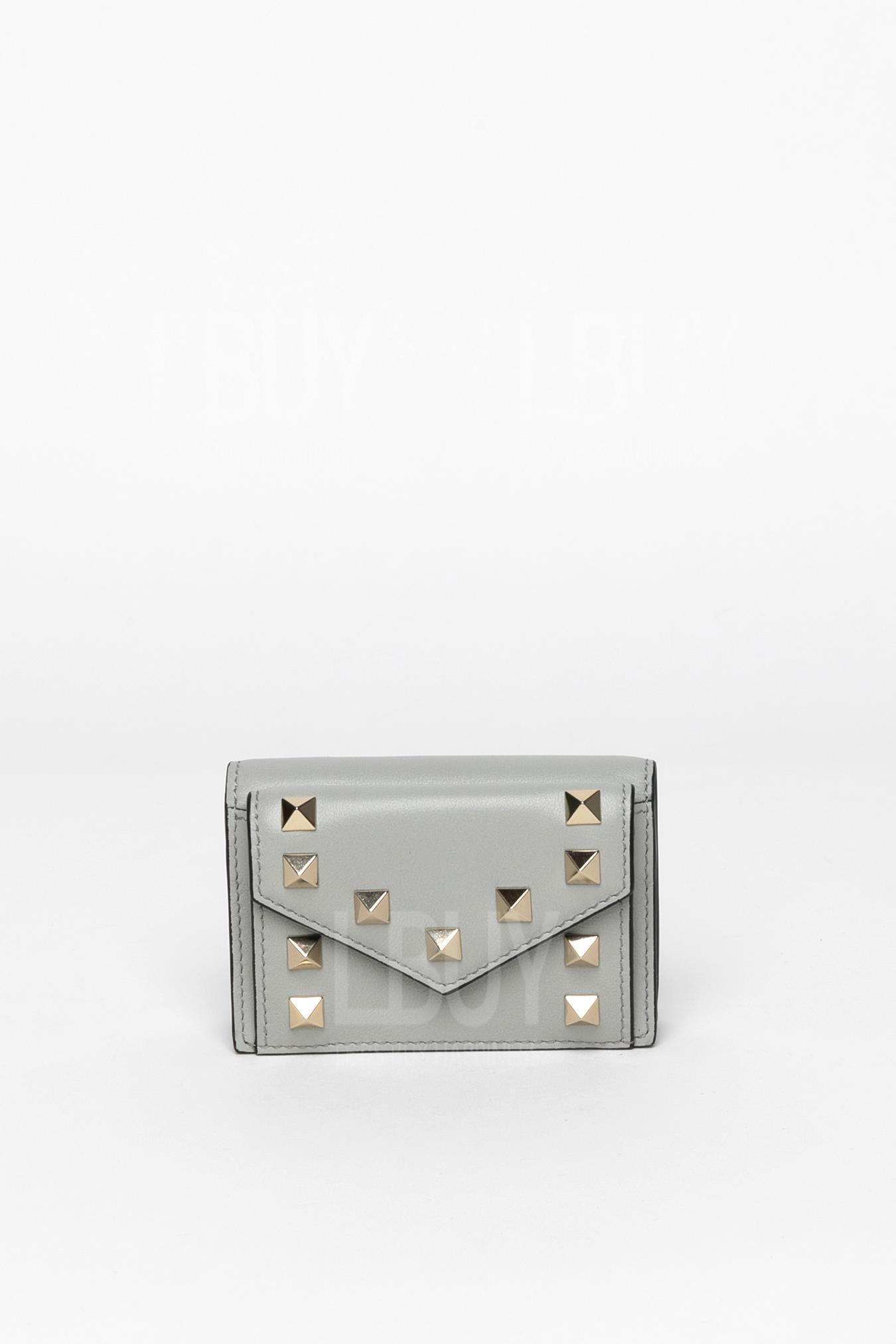 Small Rockstud Calfskin Wallet 钱包