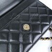 Chanel 皮穿鏈子Logo手挽黑色WOC鏈帶包