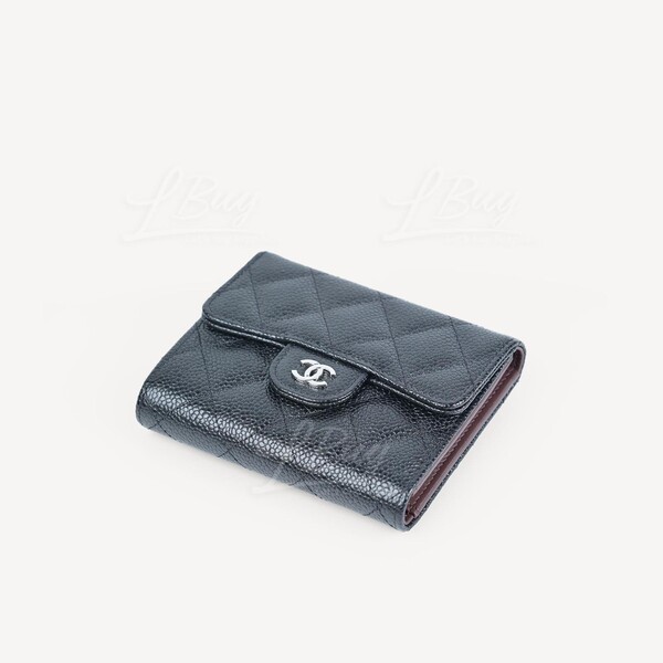 Chanel Classic Small Flap Wallet Black Ap0231 Caviar Leather