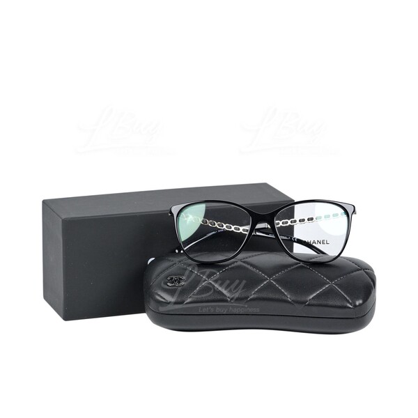 CHANEL-Chanel Timeless Leather Chain Square Eyeglasses