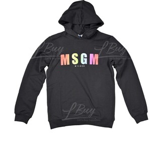MSGM 彩色Logo 连帽卫衣 黑色