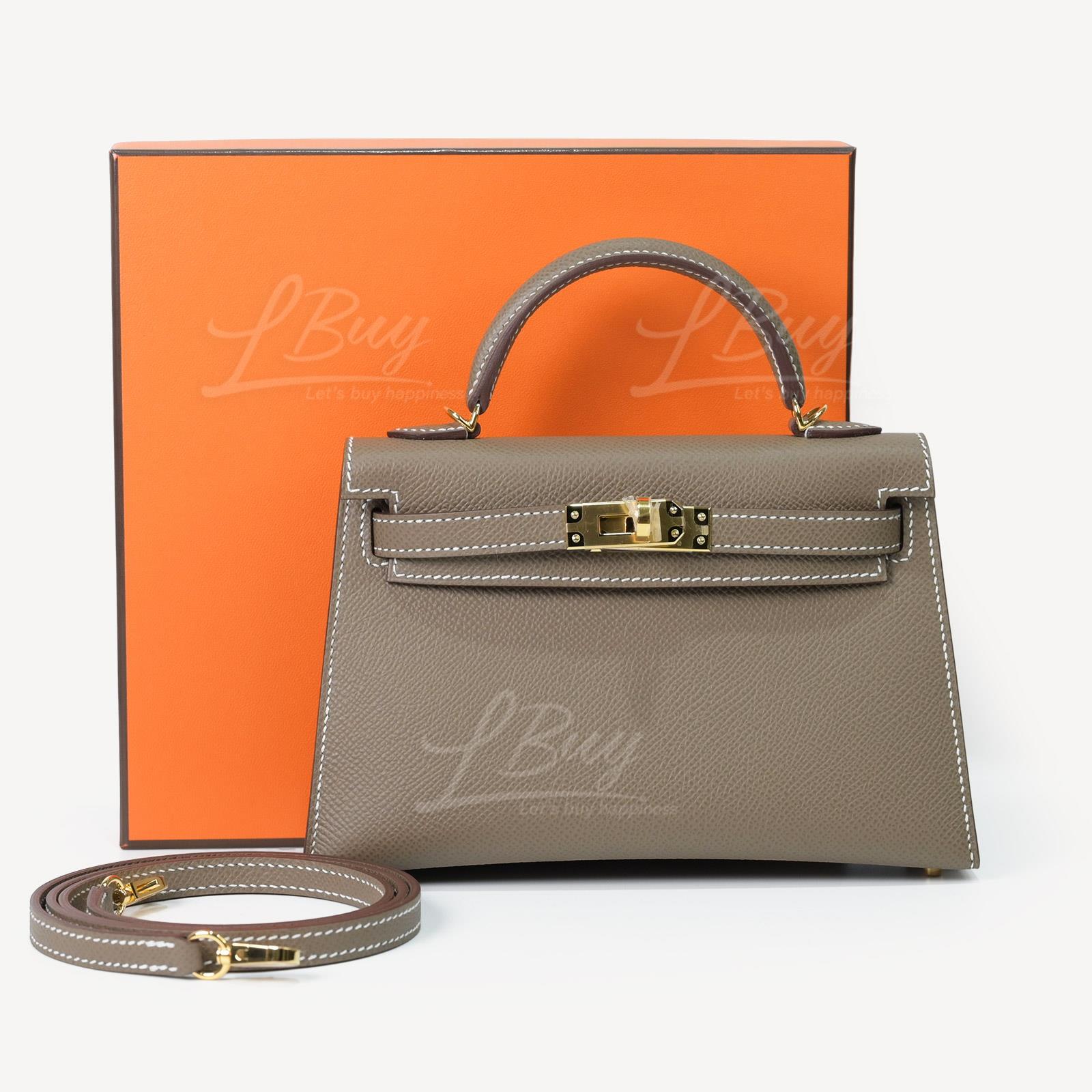 Hermes Mini Kelly Etoupe Epsom GHW