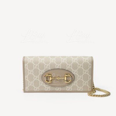 GUCCI-Gucci Horsebit 1955 Wallet With Chain Oatmeal