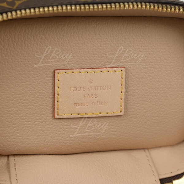 louis vuitton m44936 nice nano toiletry pouch monogram canvas gold  hardware, with 3rd party strap & dust cover