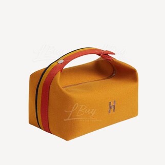 Hermes Bride-a-Brac 飯盒包 金赭石色 橙黃藍併色彩帶 大號