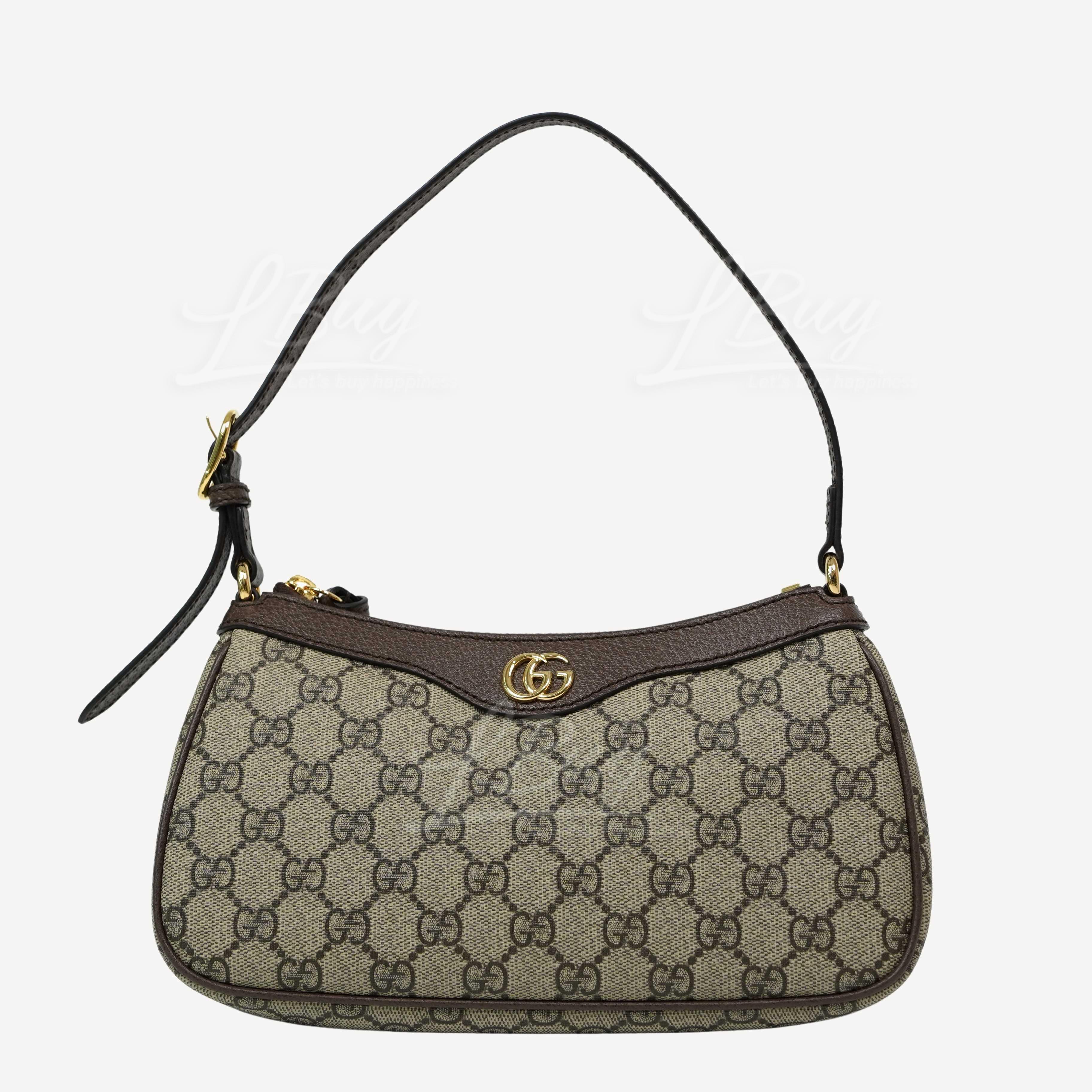 Gucci Ophidia Supreme GG Logo Small Handbag Beige and ebony 735145