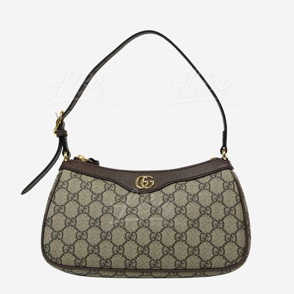 古驰-Gucci Ophidia GG Logo Supreme 帆布小型手袋腋下包棕色735145