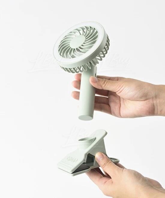 BRUNO-BRUNO Portable Clip Light Fan - Green Gray