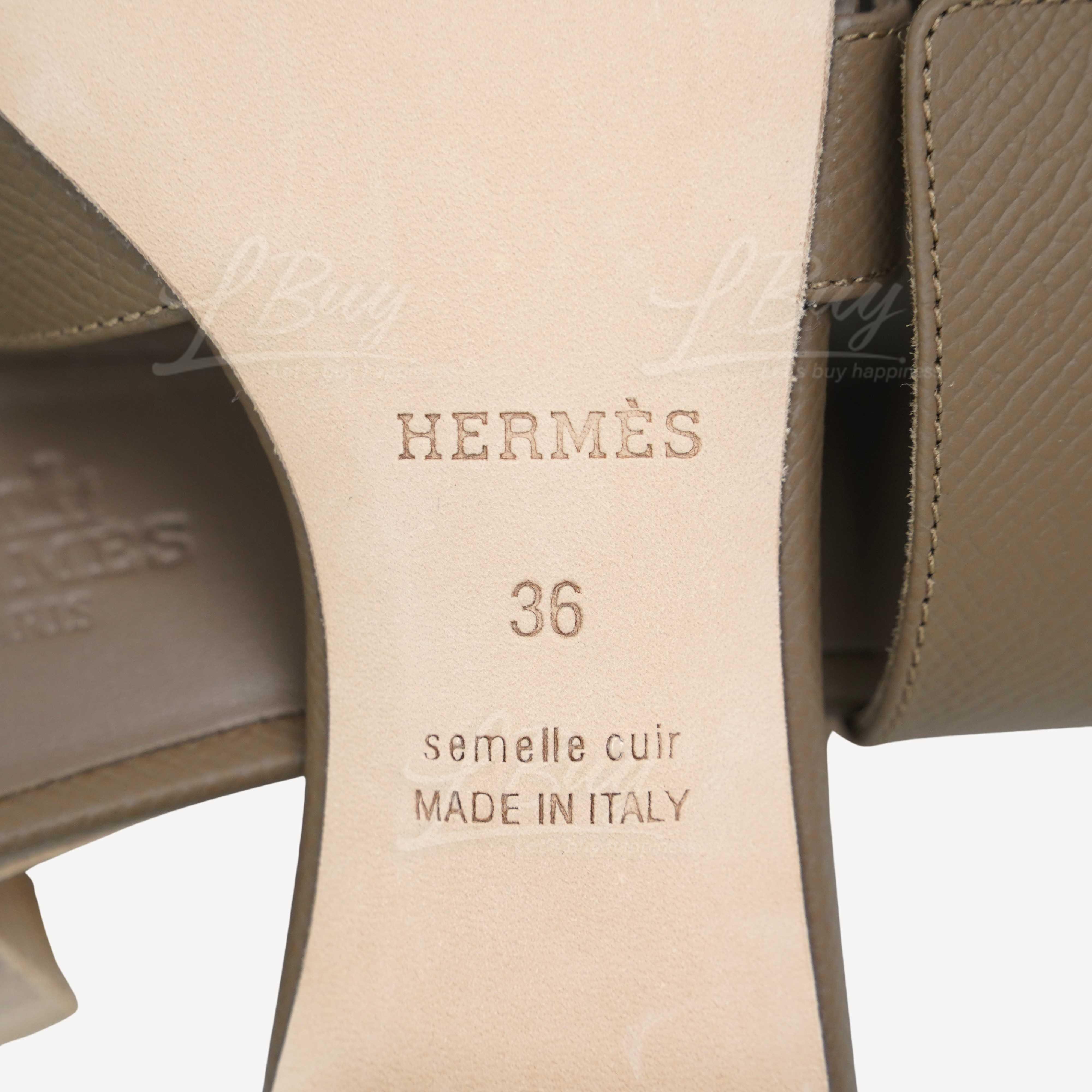 Hermès Oasis Etoupe Sandals Brown Leather ref.586622 - Joli Closet