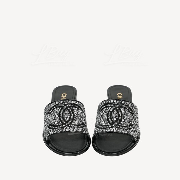 Chanel tweed online slippers