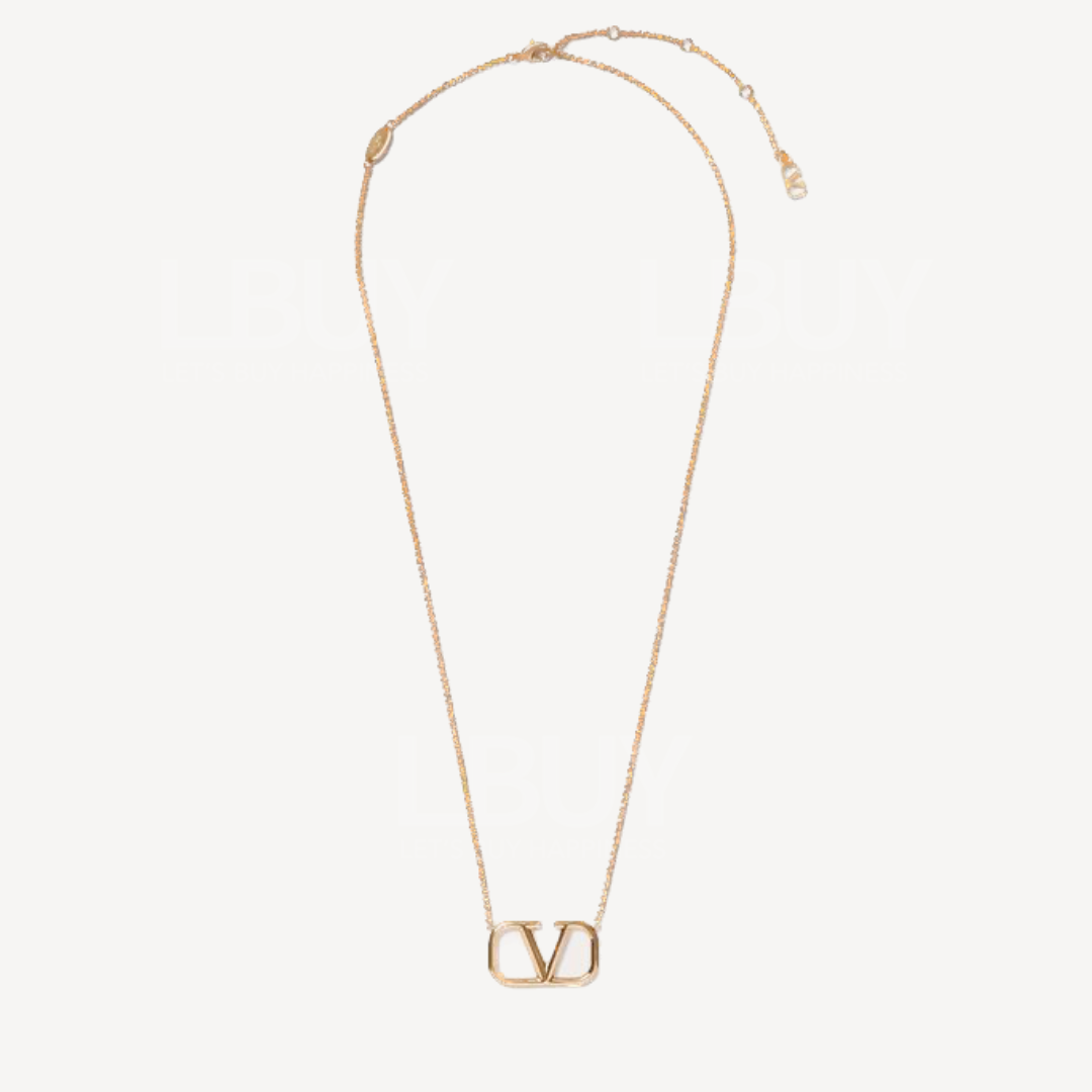 Valentino Garavani Vlogo Signature 金色颈链