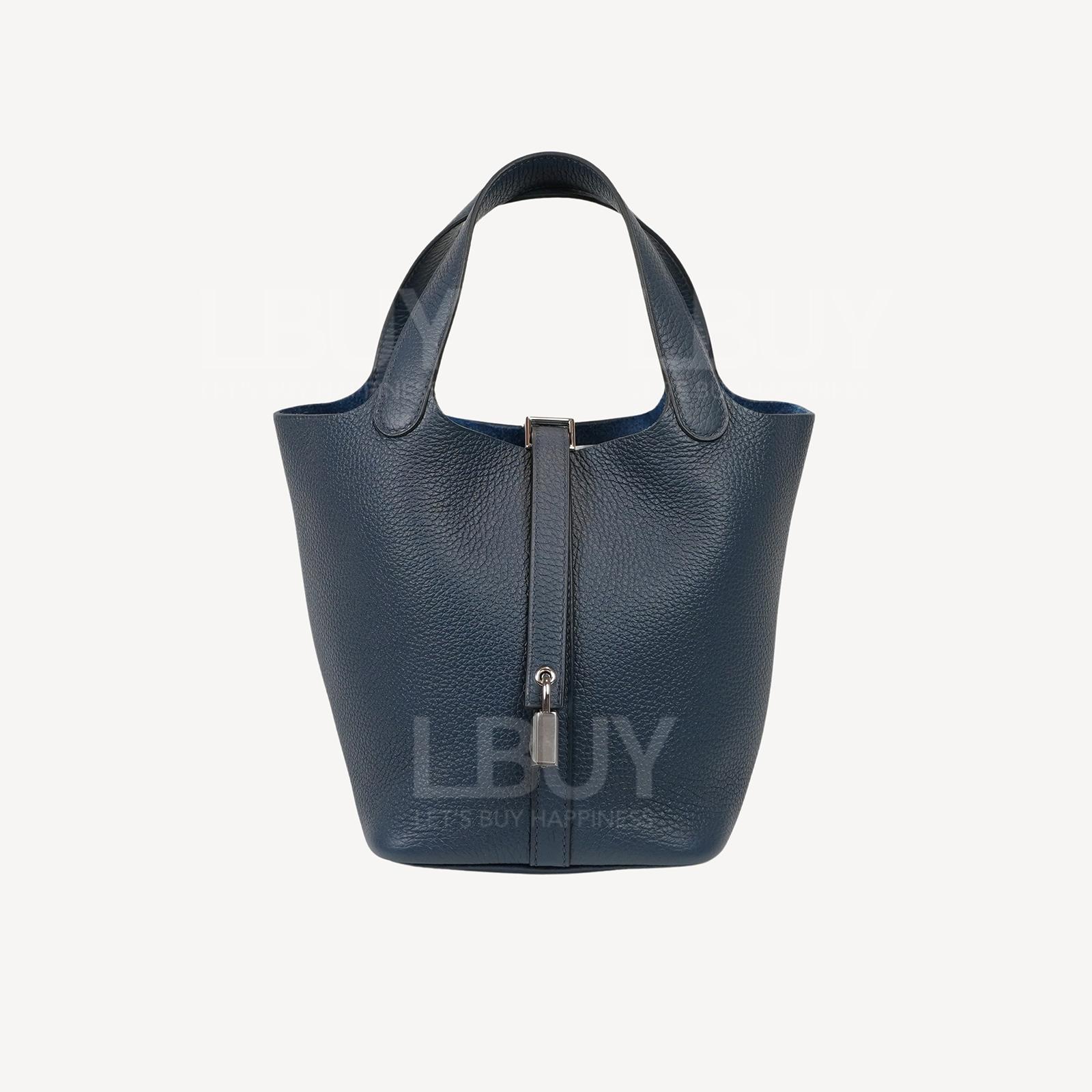 Hermes Picotin Lock 18 Bag 手挽袋 7P 普魯士藍 銀扣