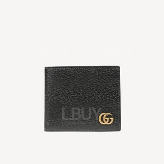 Gucci GG Marmont Gold Logo Short Wallet Black 428726