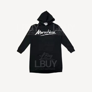 Moschino Couture Logo 連帽衛衣連衣裙 黑色