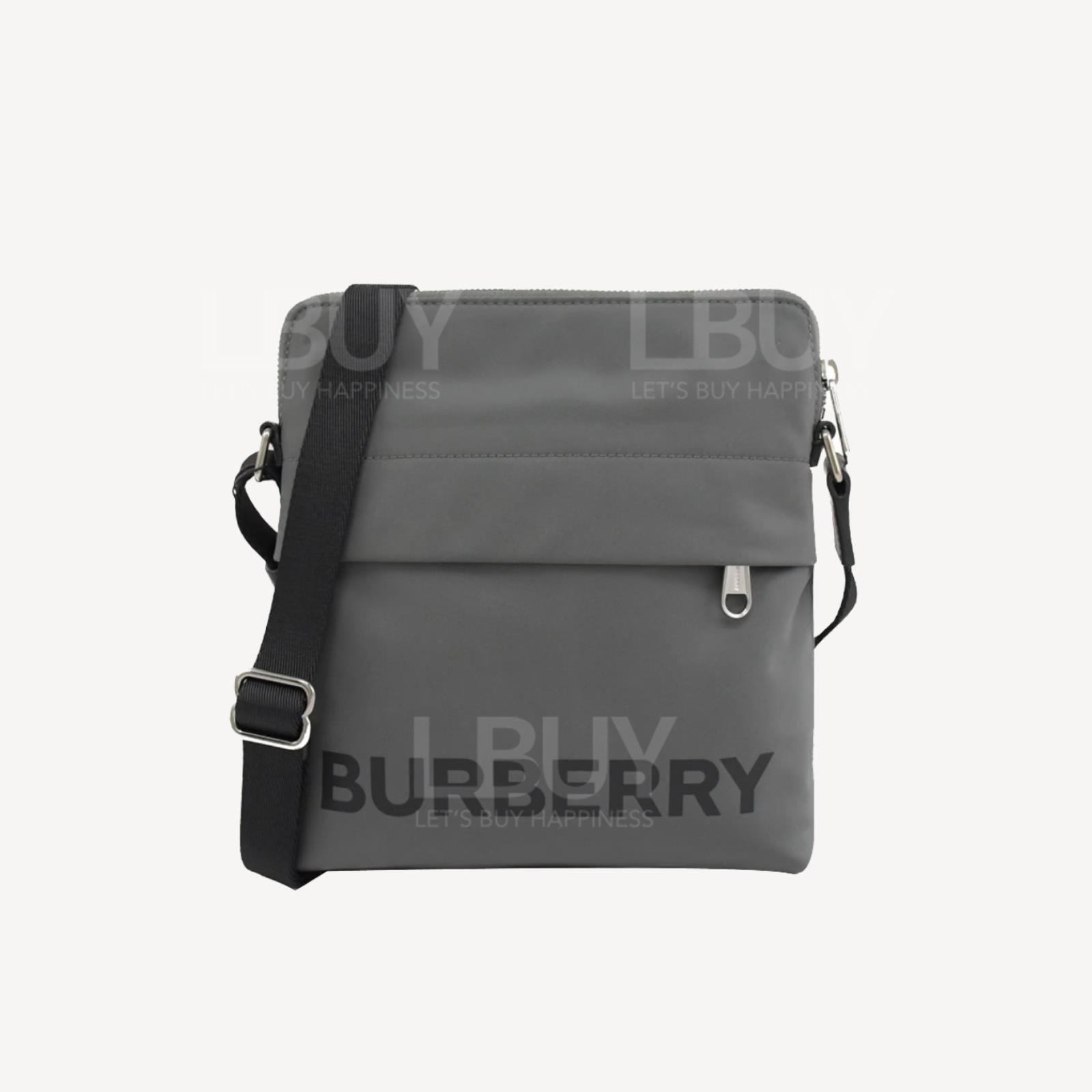 Burberry 尼龙质地Logo斜孭袋 灰色 8052870