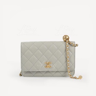 Chanel Gold Ball Light Grey Wallet On Chain AP1450