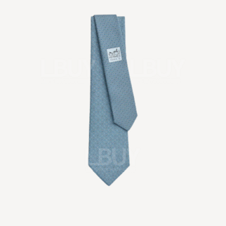 Hermes Tie 7 Gleman Twillbi tie 藍灰色 天空 亮藍色