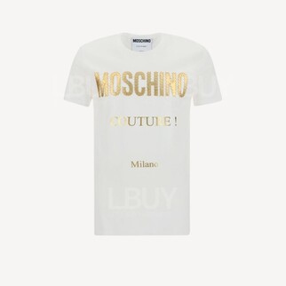 Moschino Couture 金字Logo 短袖T恤 白色