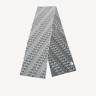 Moschino Logo 全羊毛 圍巾/頸巾 黑白色