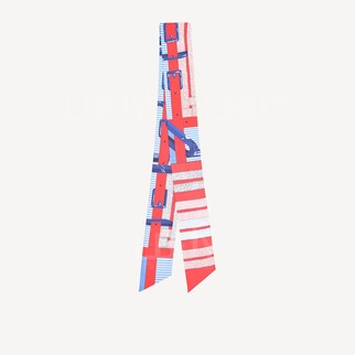 Hermes Mors à Jouets Chemise maxi-twilly slim 皮帶圖案 紅藍