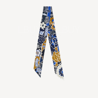 Hermes Bingata Silk Twilly 藍色