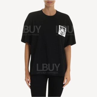 Moschino Couture 口袋泰迪熊Logo 短袖T恤 黑色