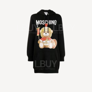 Moschino Couture  黑色長袖士兵泰迪熊衛衣連衣裙