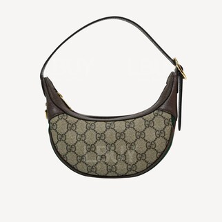 Gucci Ophidia GG Logo Supreme帆布紅綠織帶腋下包 米色及烏木色 ‎658551