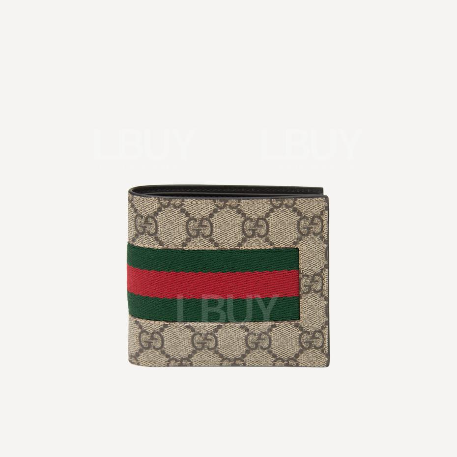 Gucci Ophidia GG 綠紅短夾銀包