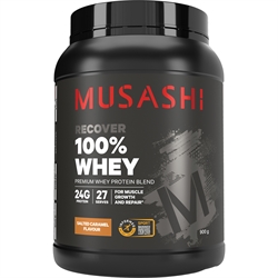Musashi 100% 乳清蛋白粉 - 咸焦糖奶昔 900g（恢复）