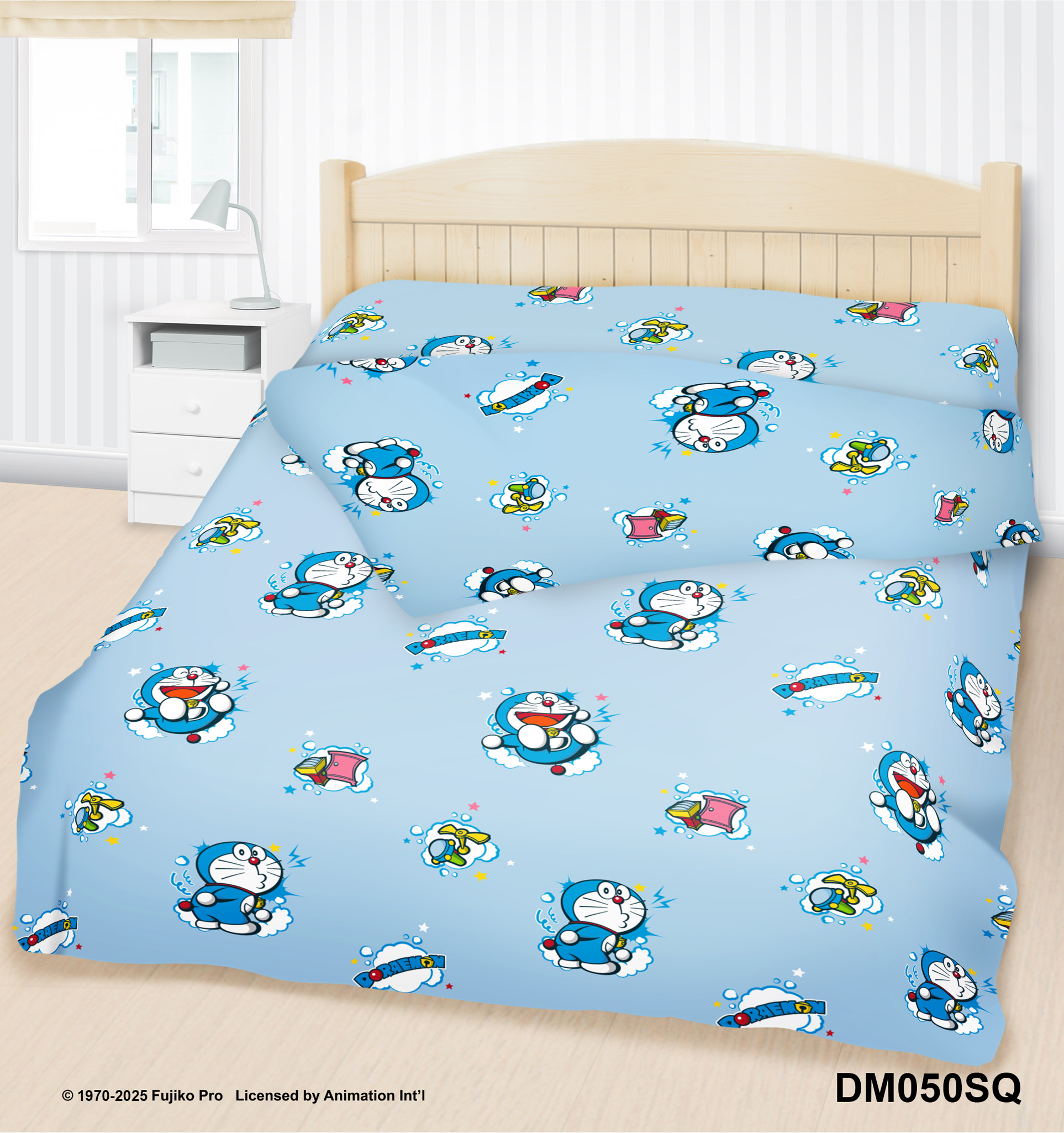 Swiss Sanitized®卡通抗菌冷氣被 (蜜桃絨面)  - 多啦A夢 #DM050