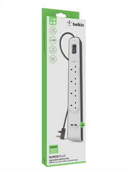 Belkin 2.4 安培 USB 充電 4 位防雷保護拖板